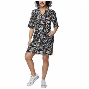 Hang Ten Ladies Sun Dress, Black Floral ( MEDIUM )